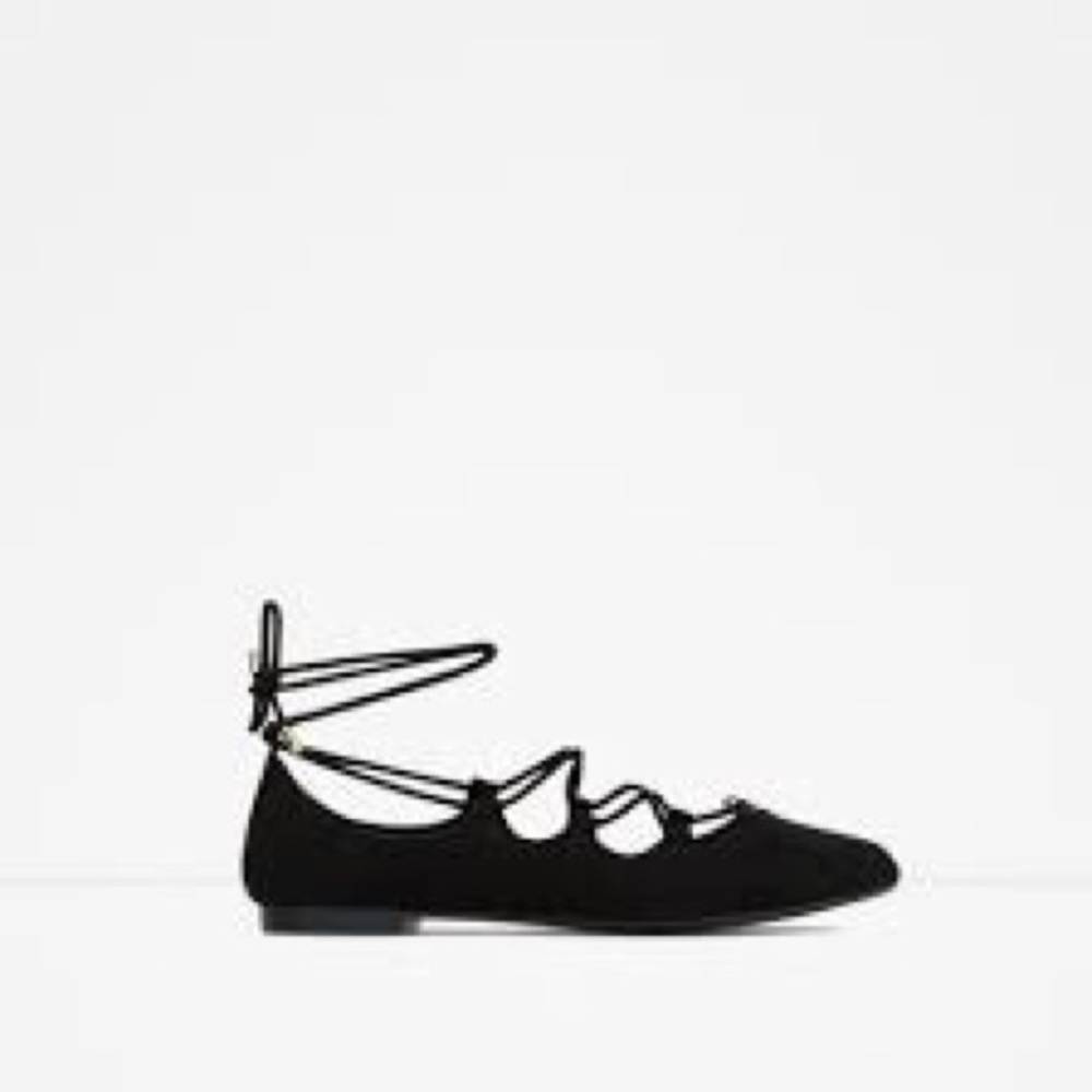 Zara lace up flats